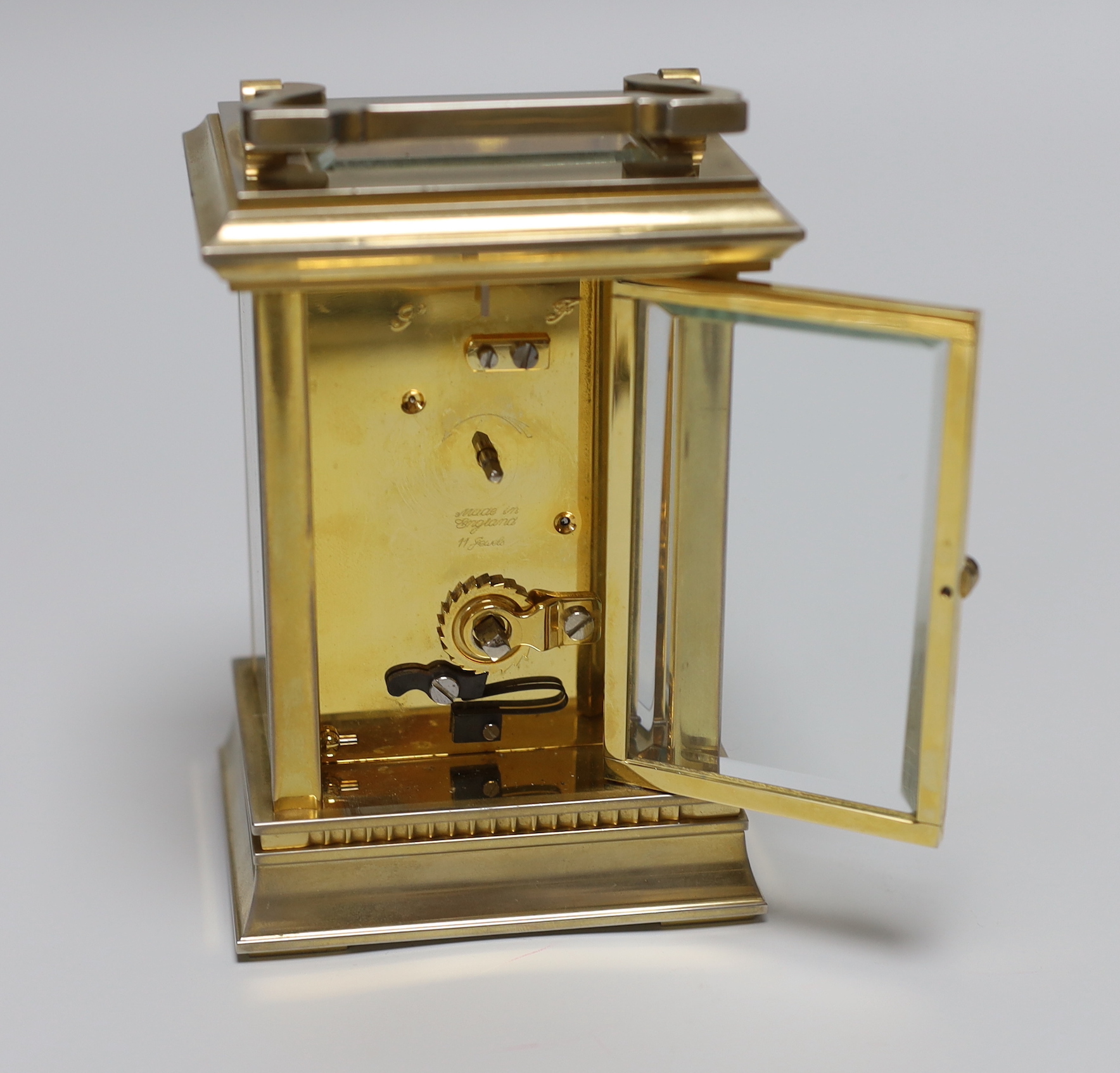 A Morrell & Hilton carriage timepiece, 13cm